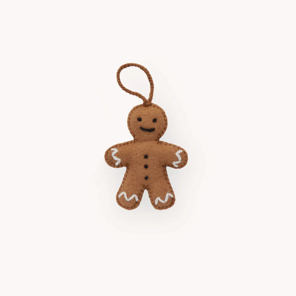 Hand-Embroidered Ornament - Gingerbread Human