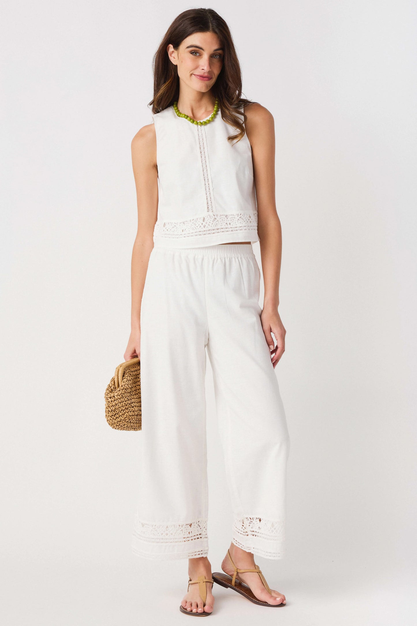 Scout Embroidered Pant - White