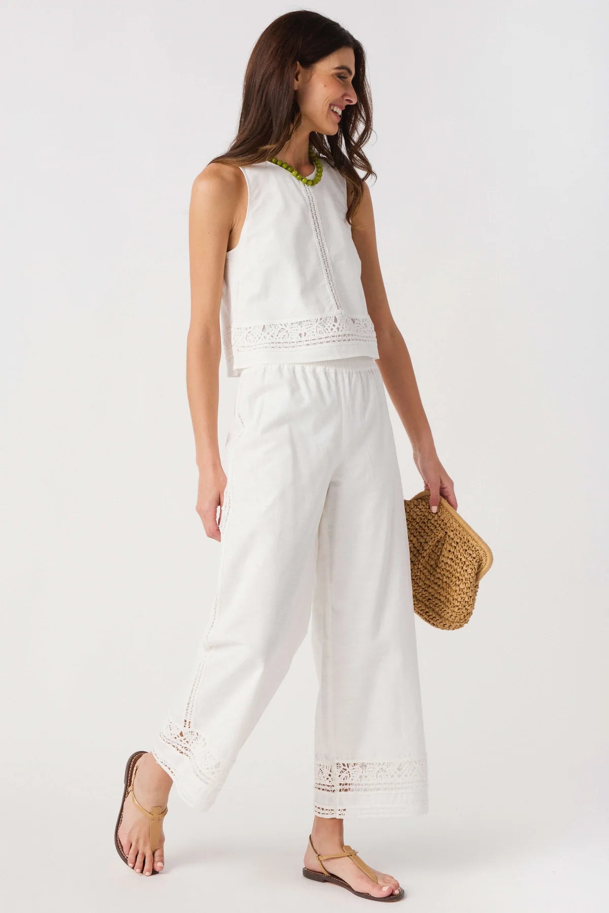 Scout Embroidered Pant - White