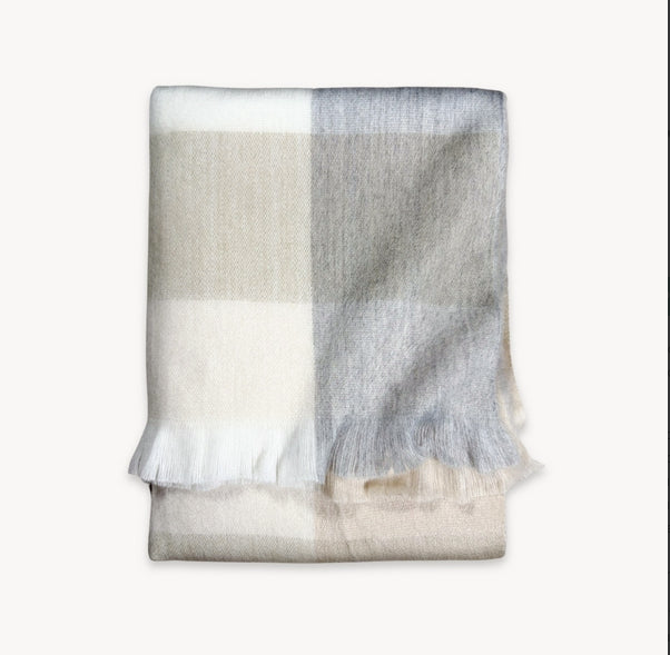 Alpaca Throw Blanket - Coastal Check