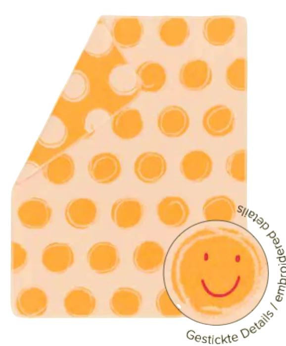 Cotton Flannel Blanket - Happy Faces (Orange)