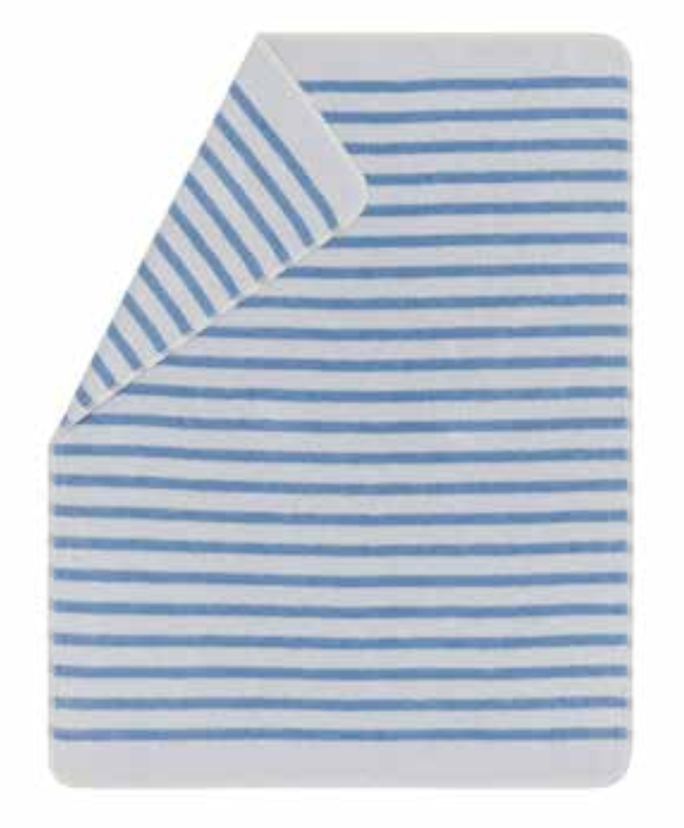 Cotton Flannel Blanket - Simple Stripes (Blue)