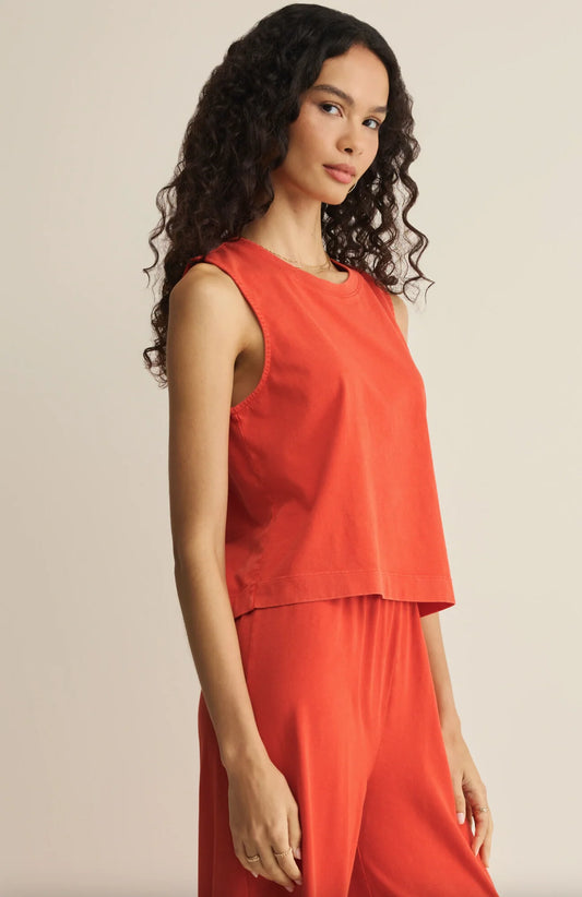 Sloane Jersey Tank - Lychee