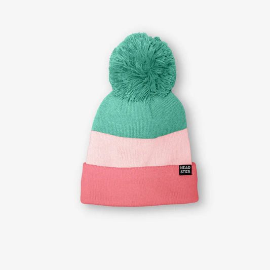 Tri-Colour Fleece-Lined Toque - Coral Love