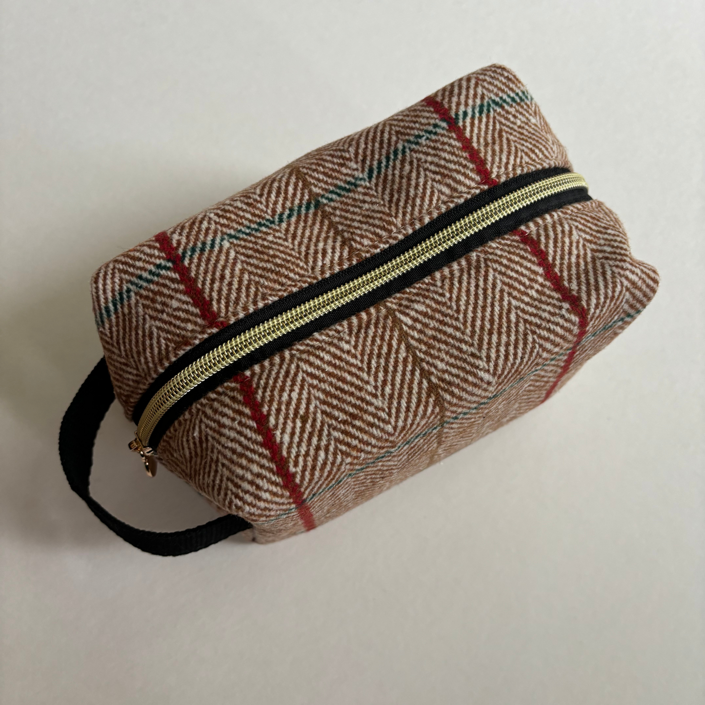 Large Wool Cosmetic Bag - Twill