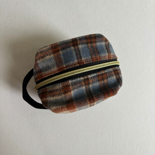 Small Wool Cosmetic Bag - Plaid