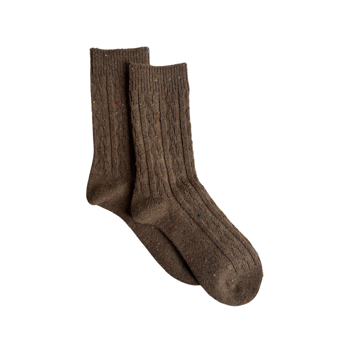 Cotton Confetti Knit Socks - Coffee