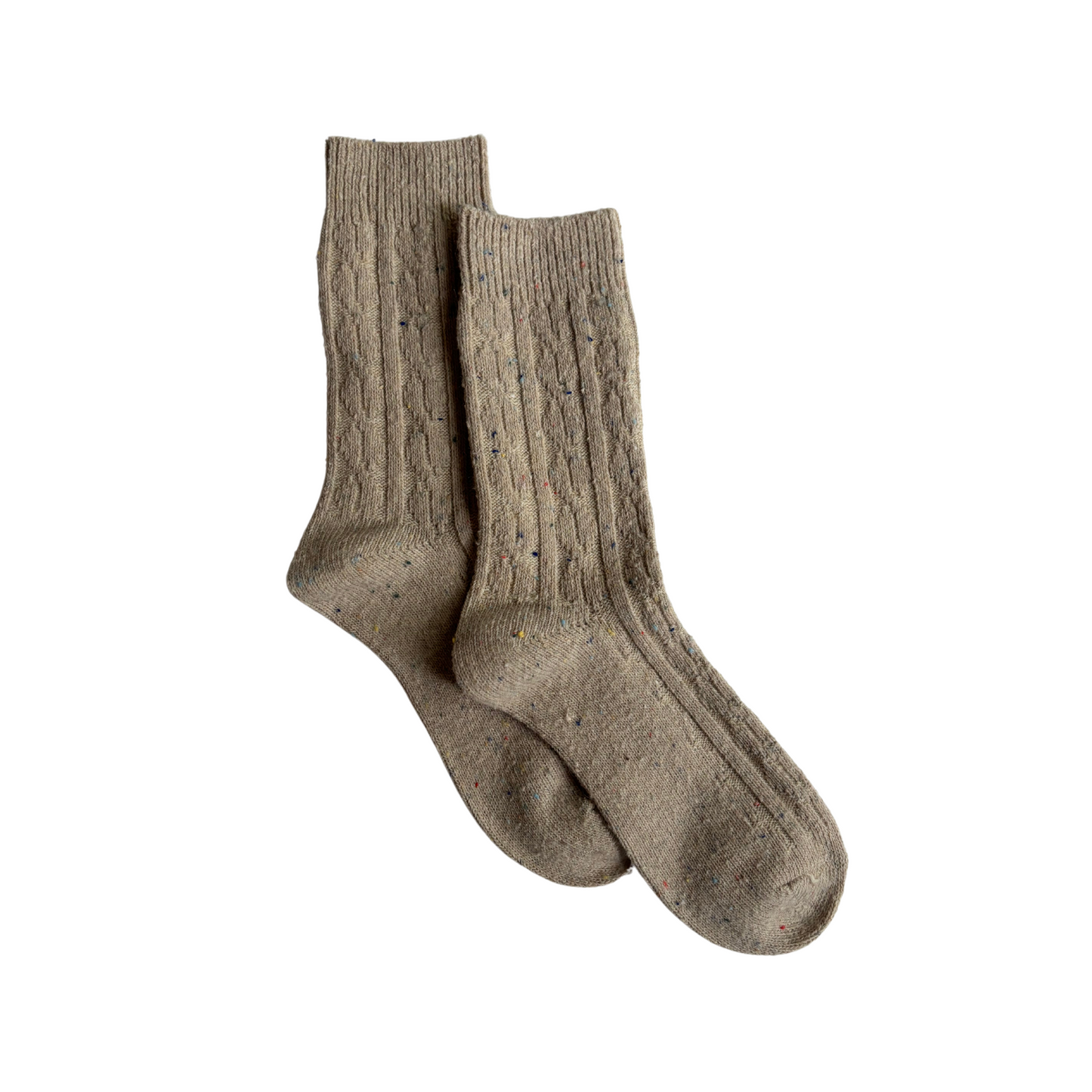 Cotton Confetti Knit Socks - Khaki