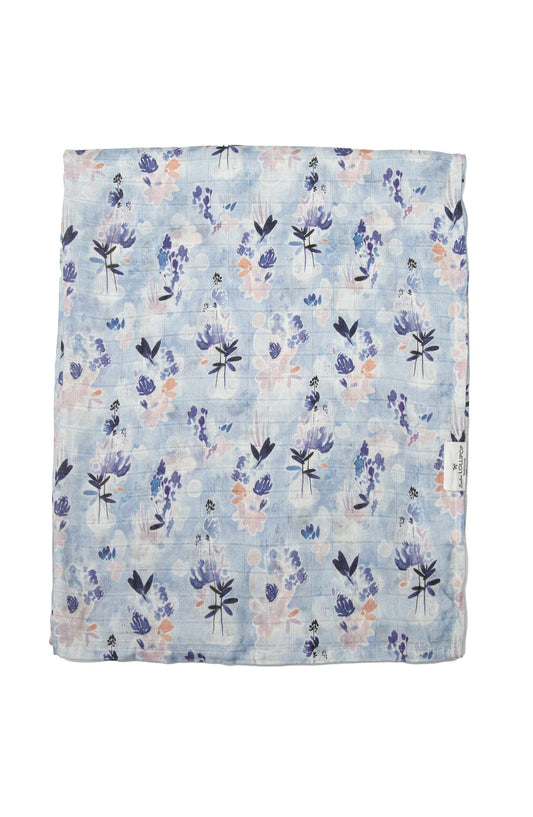 Muslin Swaddle - Ink Floral