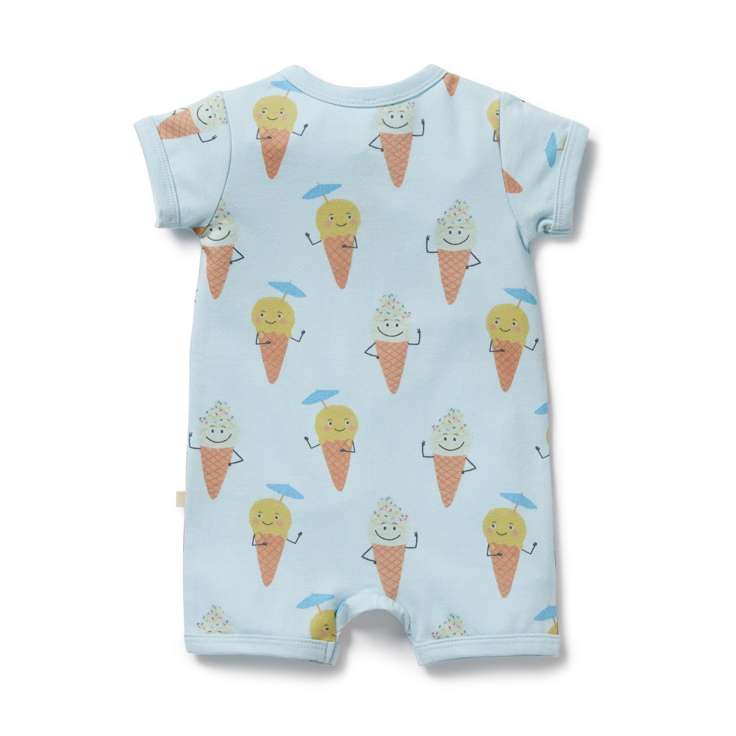 Organic Short Sleeve Zipsuit - Frosty Friends