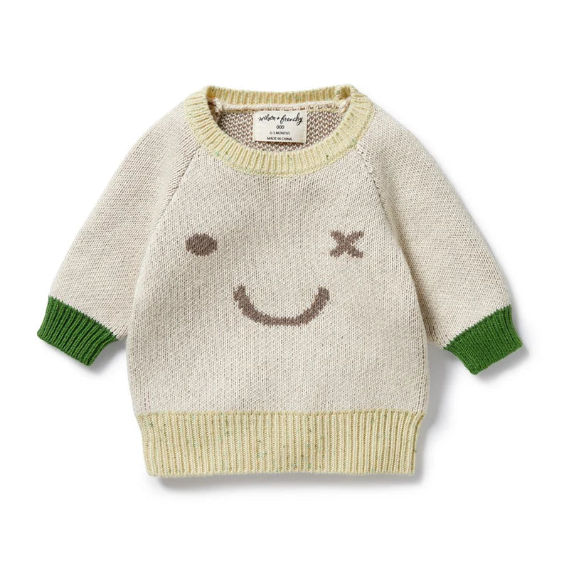 Knit Jacquard Sweater - Almond