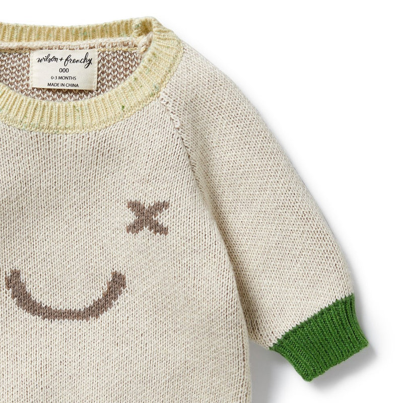 Knit Jacquard Sweater - Almond