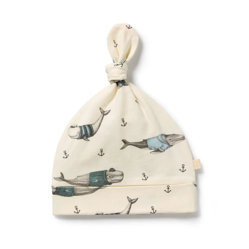 Organic Knot Hat - Woolly Whales