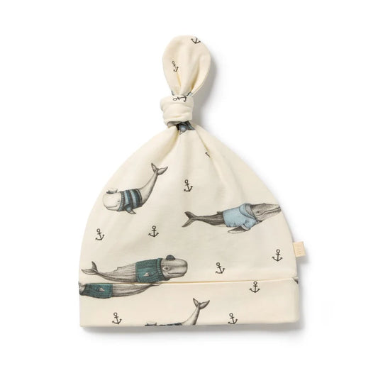 Organic Knot Hat - Woolly Whales