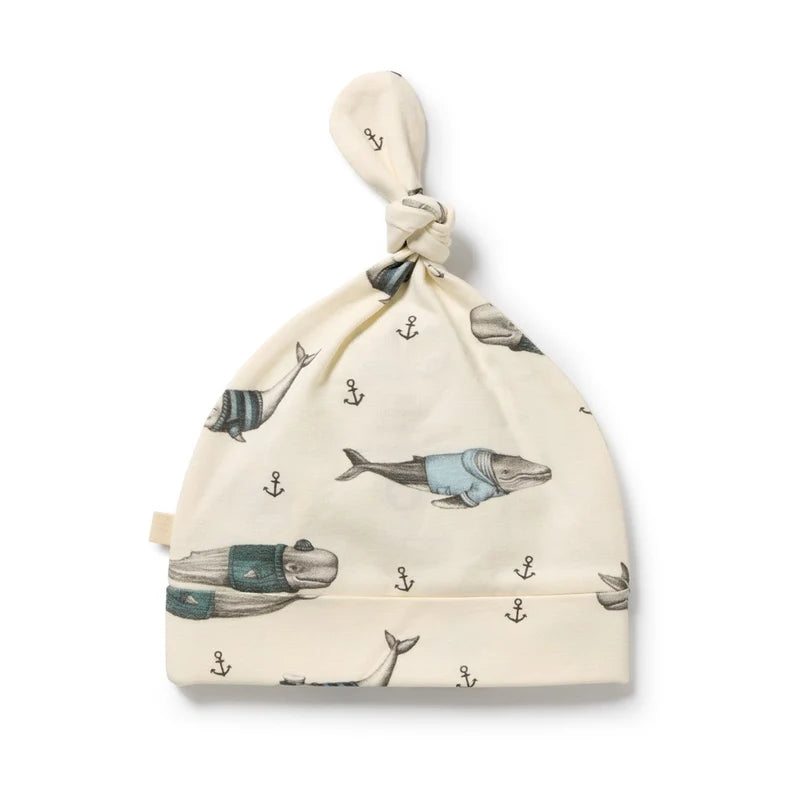 Organic Knot Hat - Woolly Whales