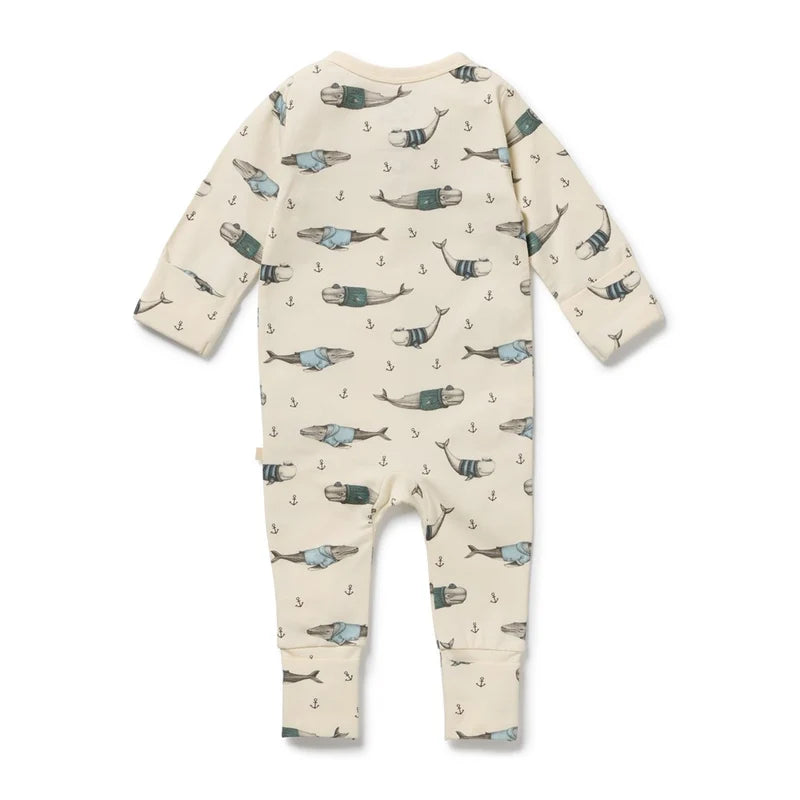 Organic Zipsuit - Woolly Whales