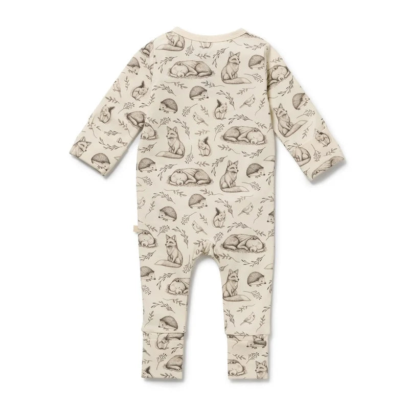 Organic Zipsuit - Foxglove Forest