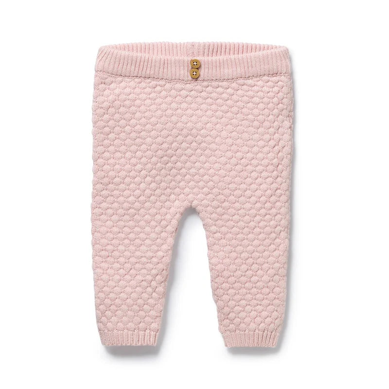 Organic Knit Bubble Legging - Marshmellow