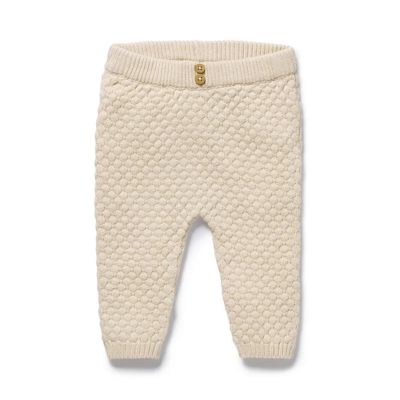 Organic Knit Bubble Legging - Cream