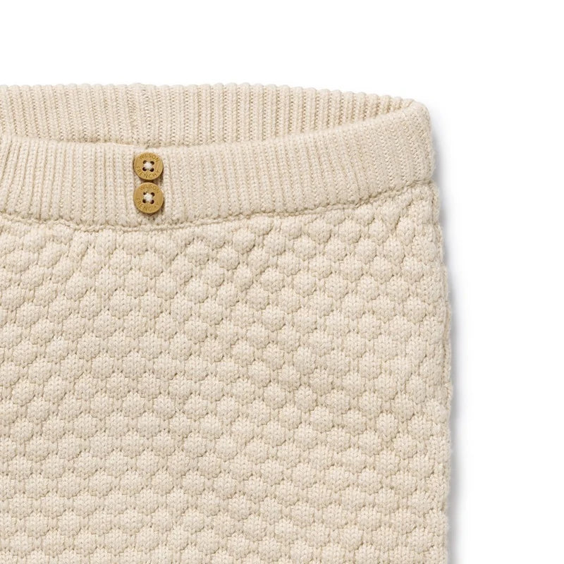 Organic Knit Bubble Legging - Cream