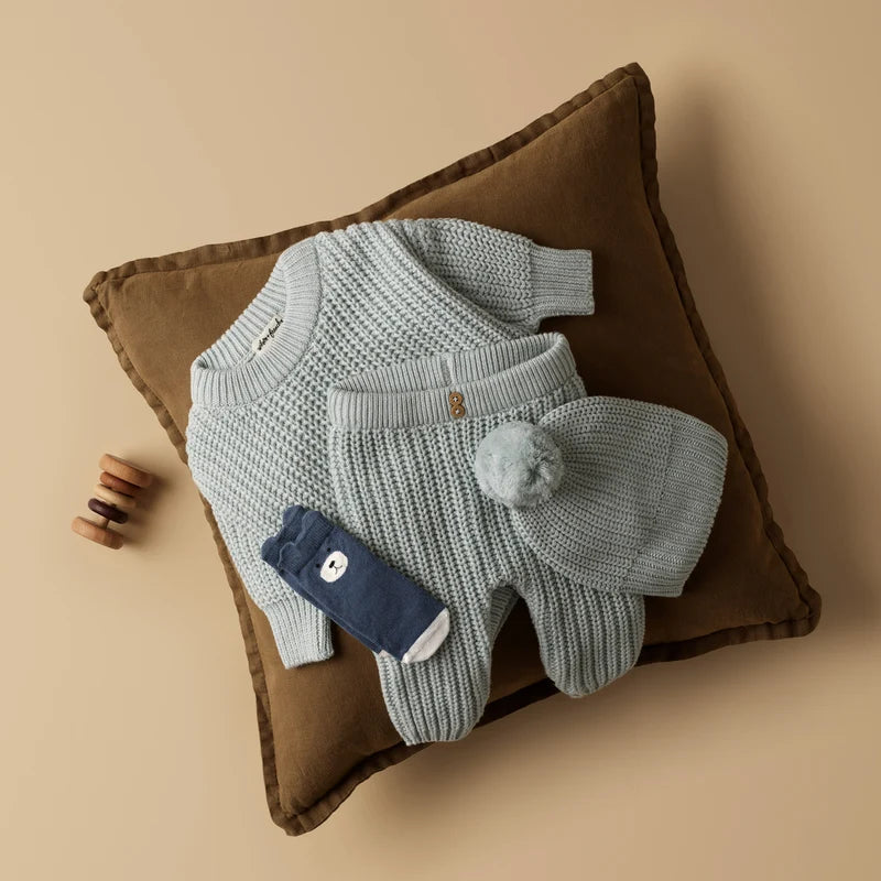 Organic Knit Pant - Cloud Blue