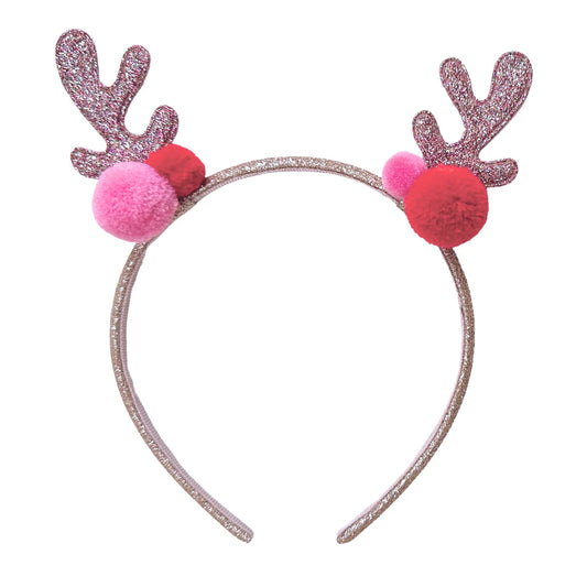 Headband - Jolly Pompom Reindeer