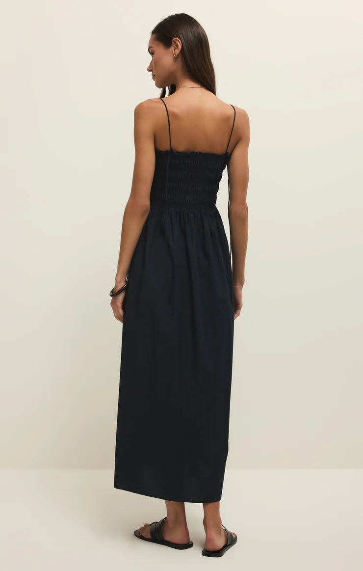 Cornelia Poplin Maxi Dress - Black