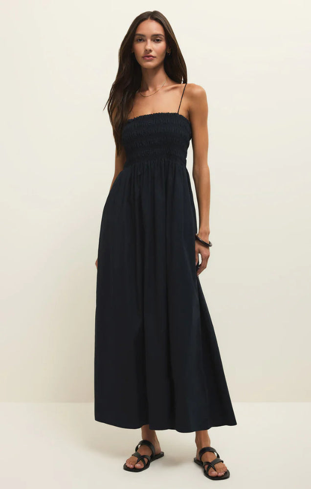 Cornelia Poplin Maxi Dress - Black