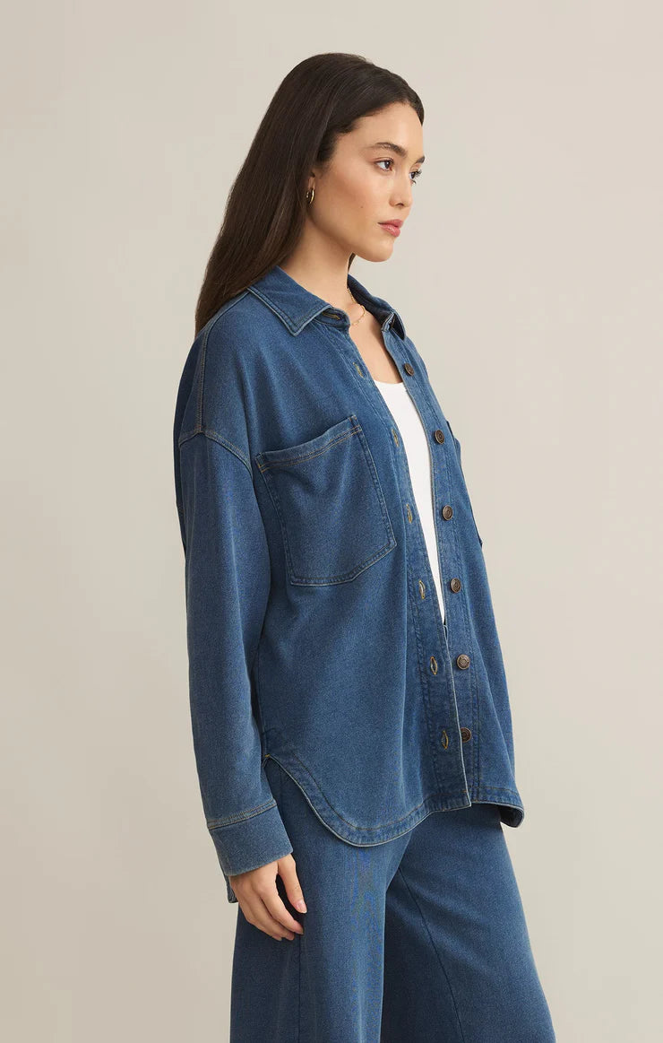 All Day Knit Denim Jacket - Vintage Indigo