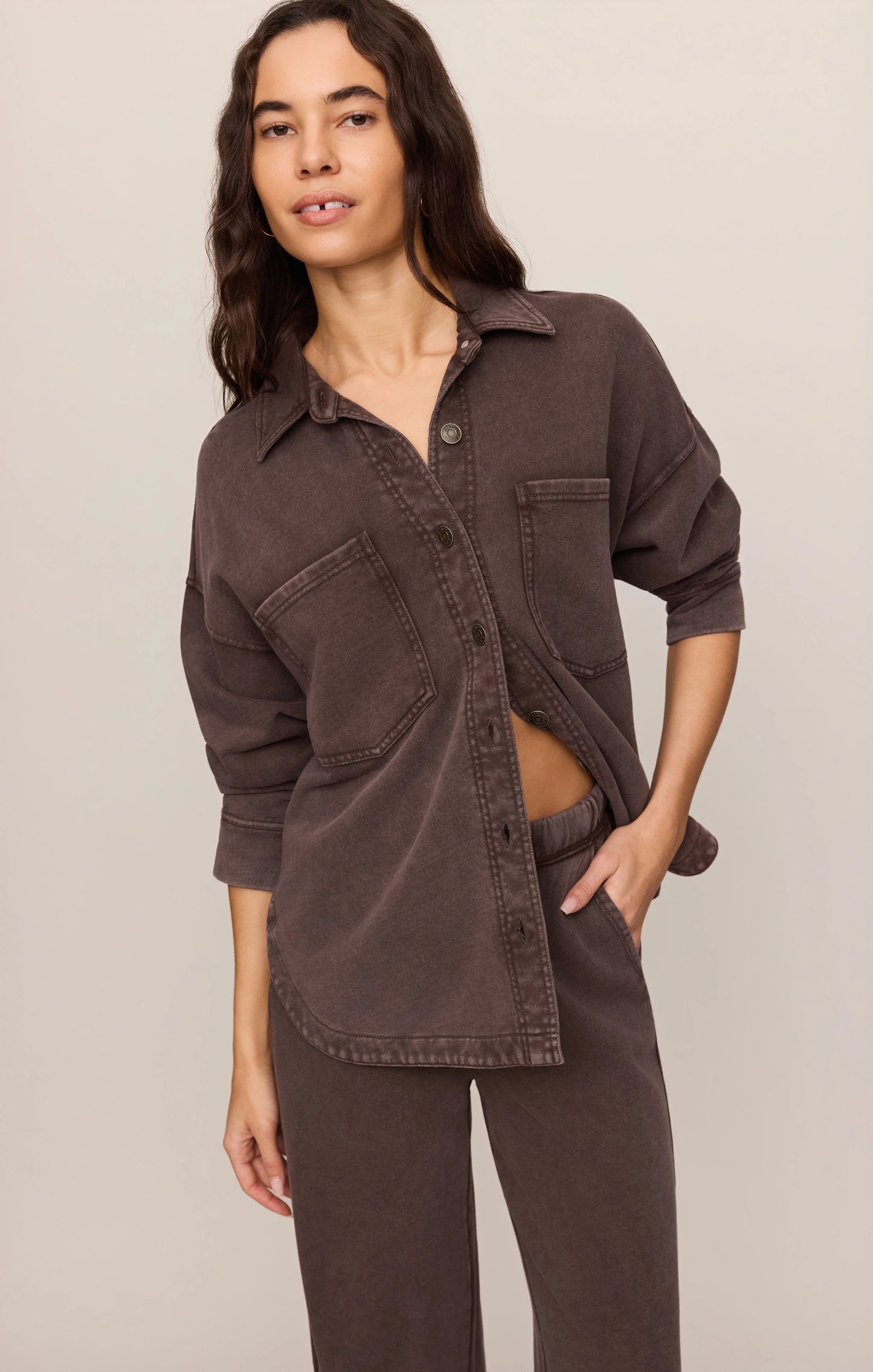 All Day Knit Jacket - Chocolate