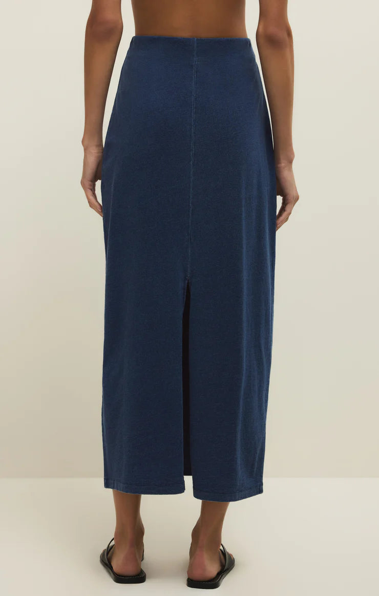 Gail Jersey Midi Skirt - Indigo