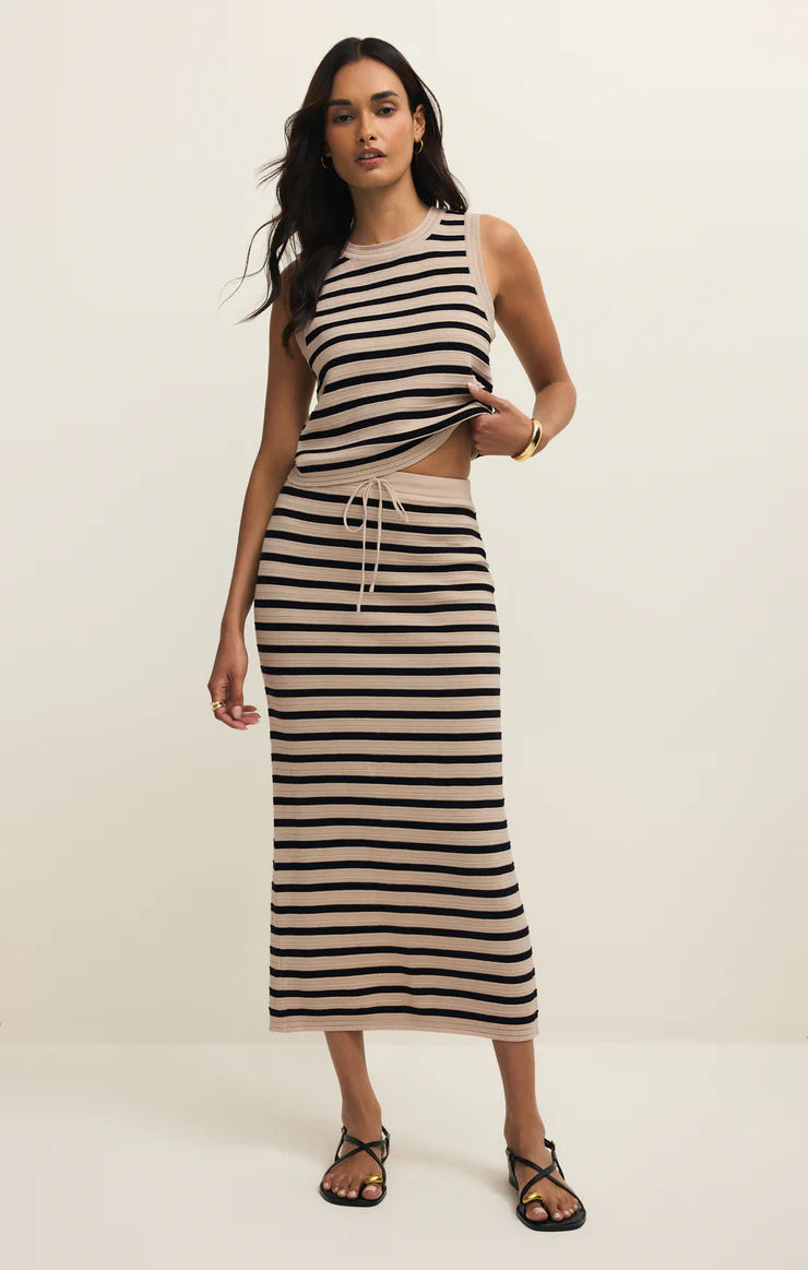 Emori Striped Skirt Natural