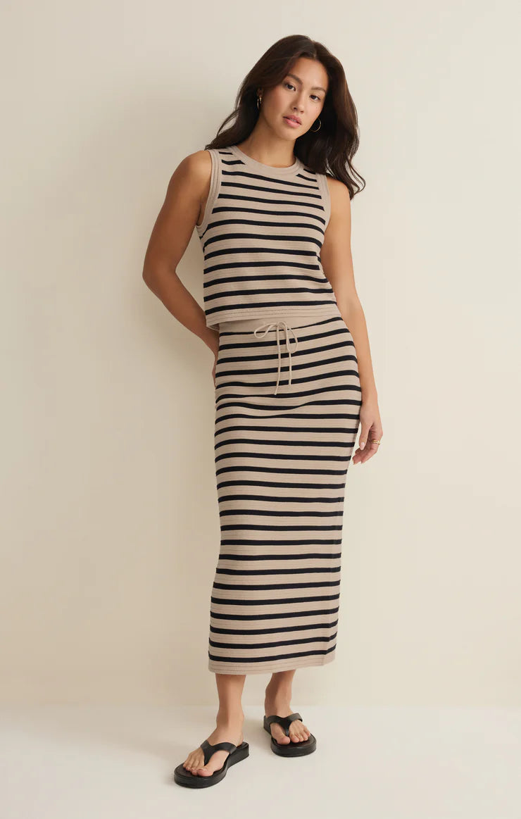 Emori Striped Skirt Natural