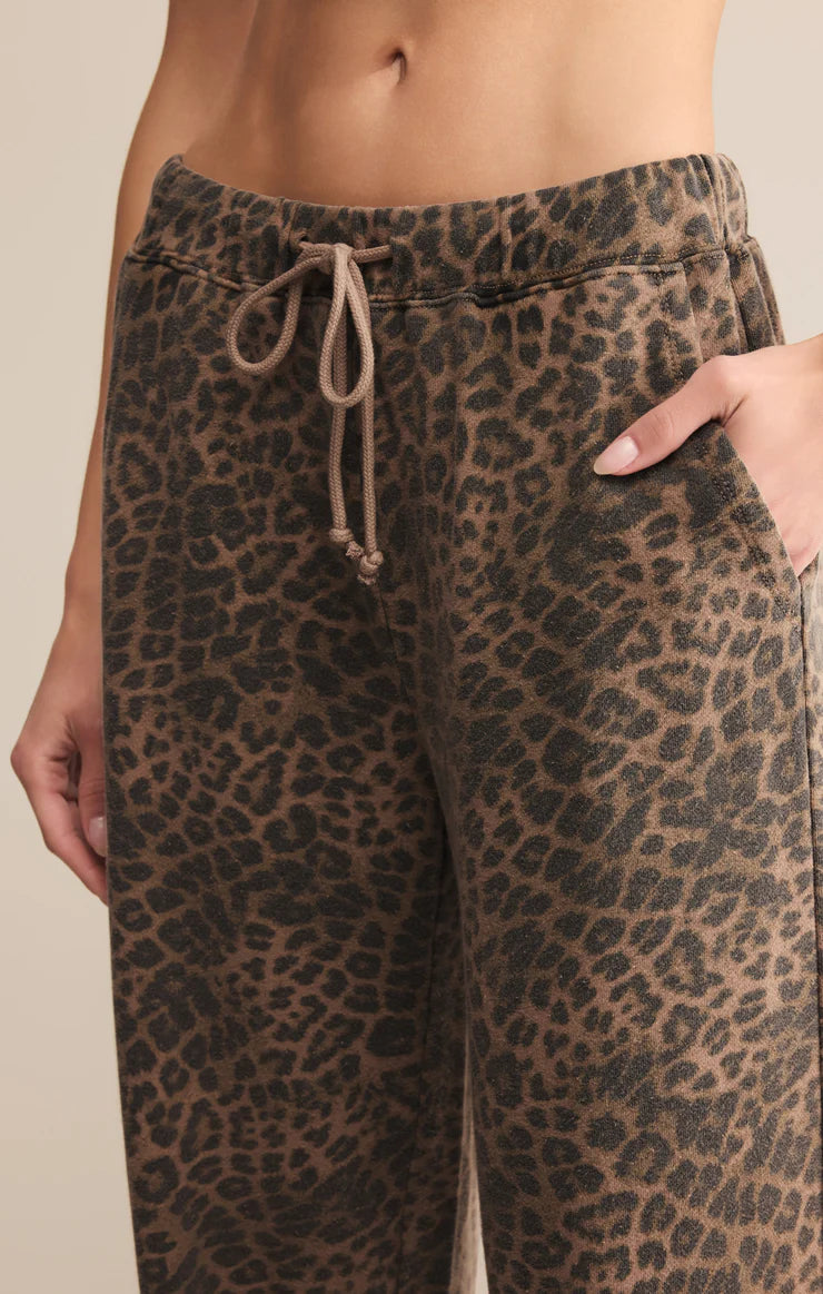 Hunter Knit Pant - Washed Leopard