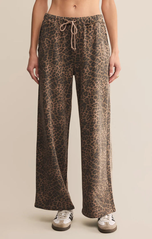 Hunter Knit Pant - Washed Leopard