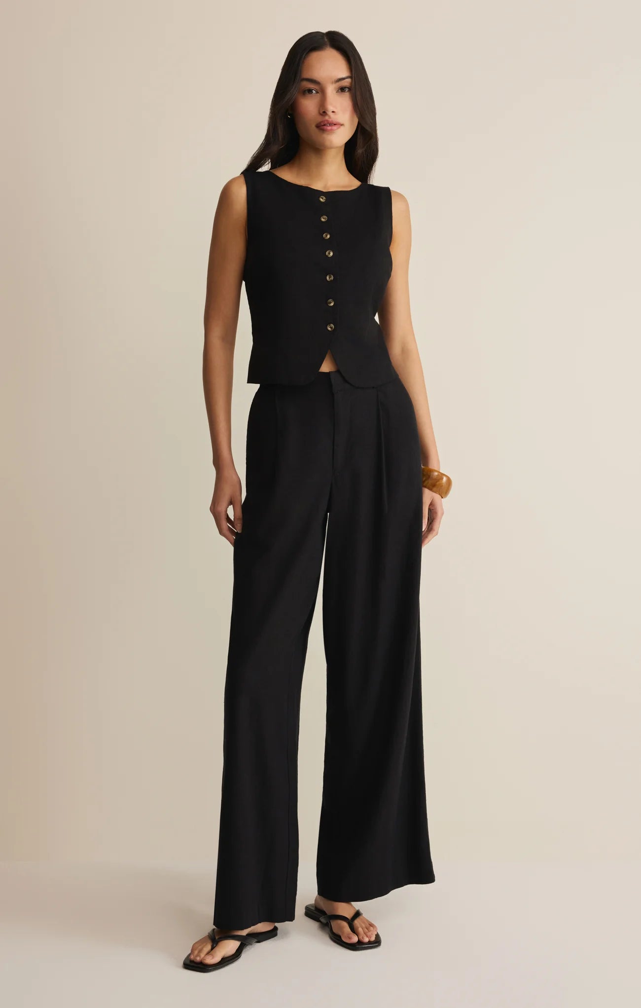 Overlook Linen Pant - Black