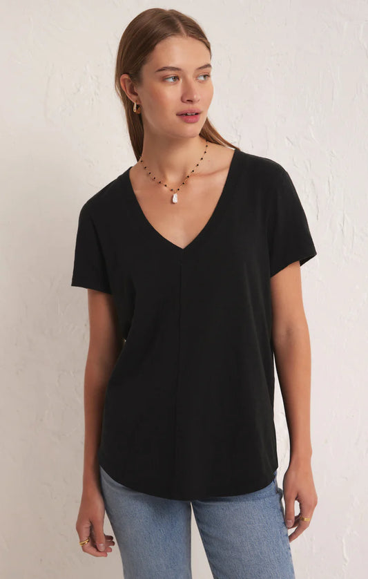 Asher V-neck Tee - Black