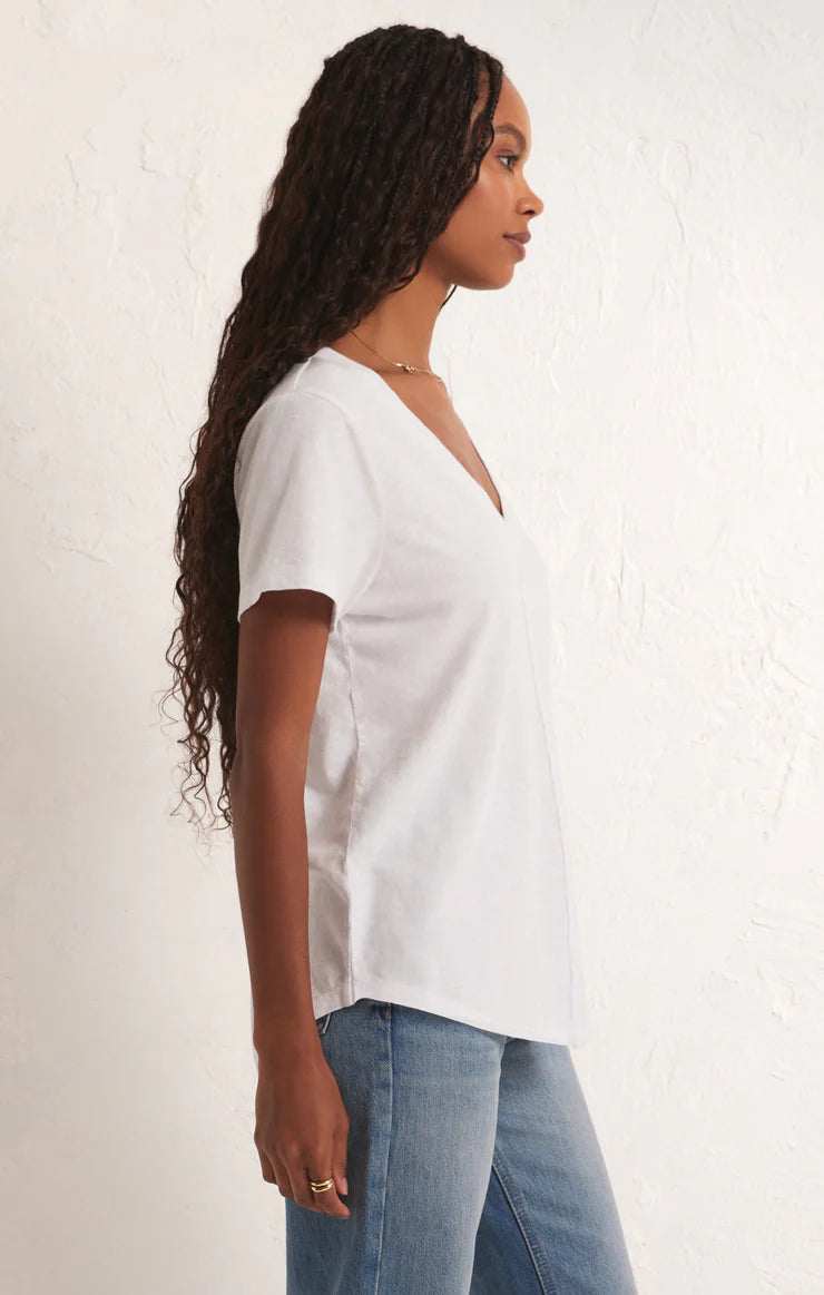 Asher V-neck Tee - White