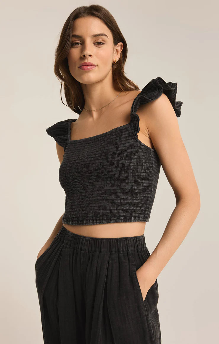 Hera Gauze Top - Black