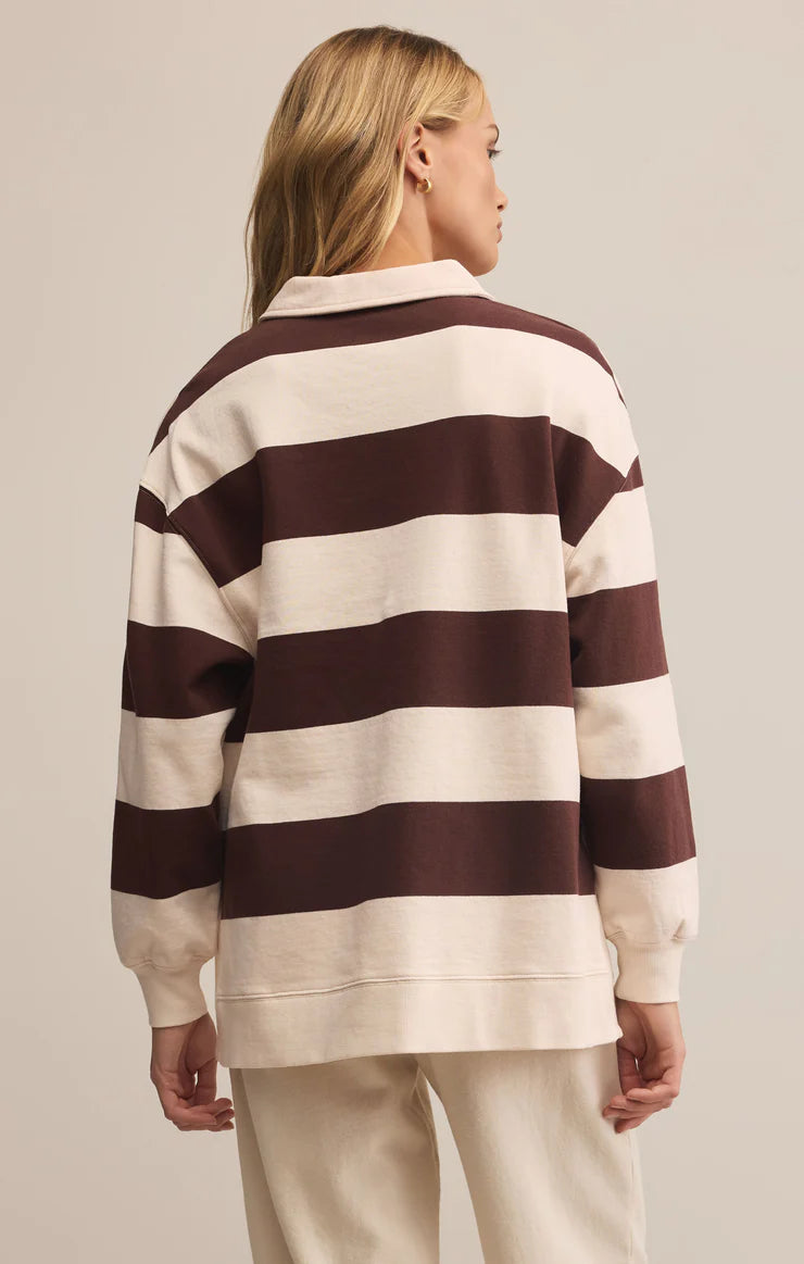 Rugby Brushed Fleece Henley - Sandalwood