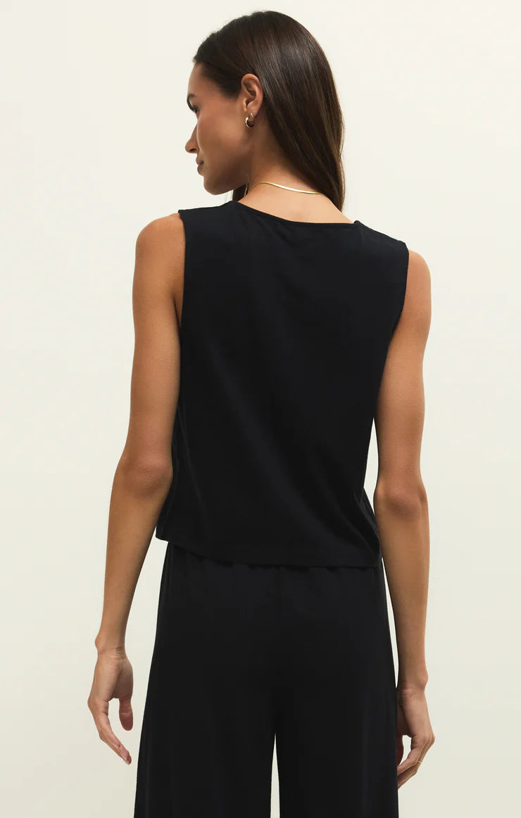 Noelle Jersey Top - True Black