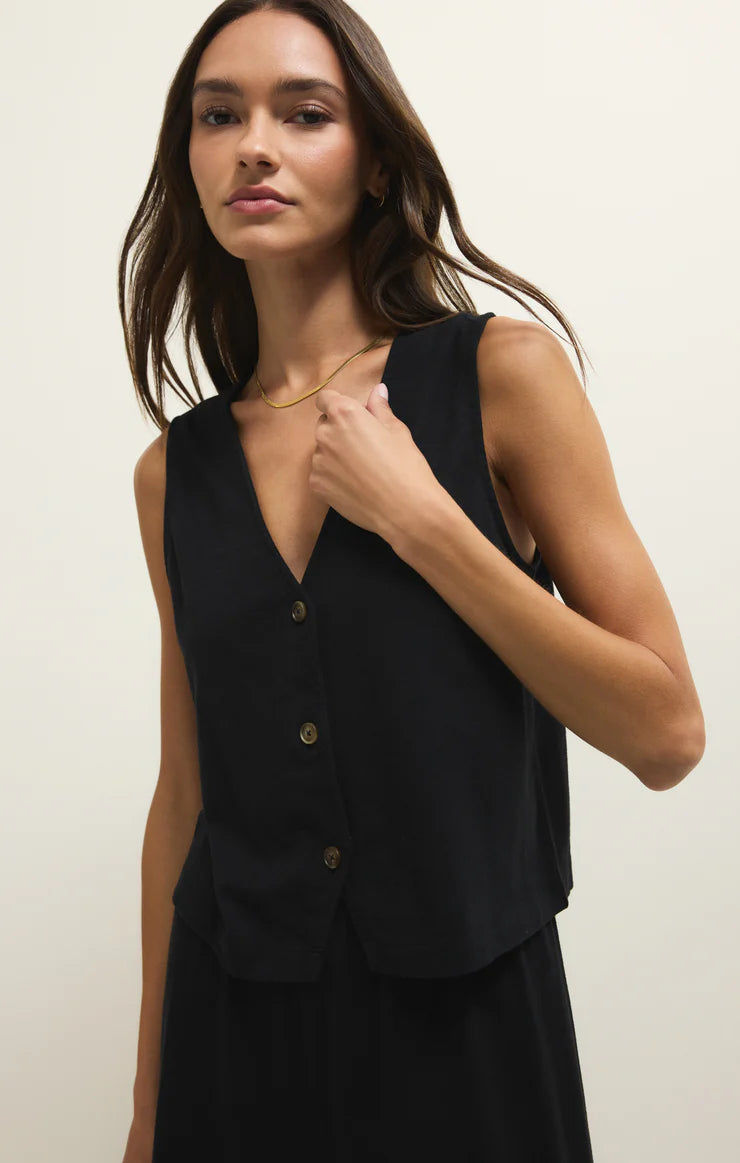 Noelle Jersey Top - True Black