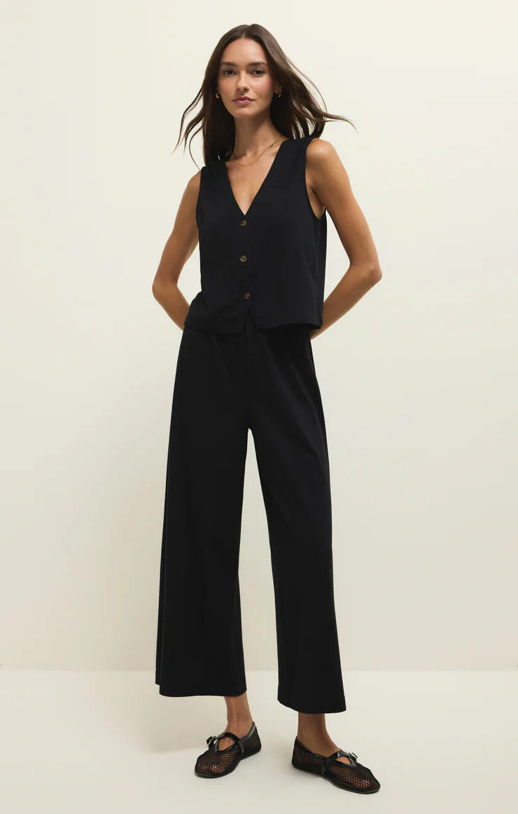Noelle Jersey Top - True Black