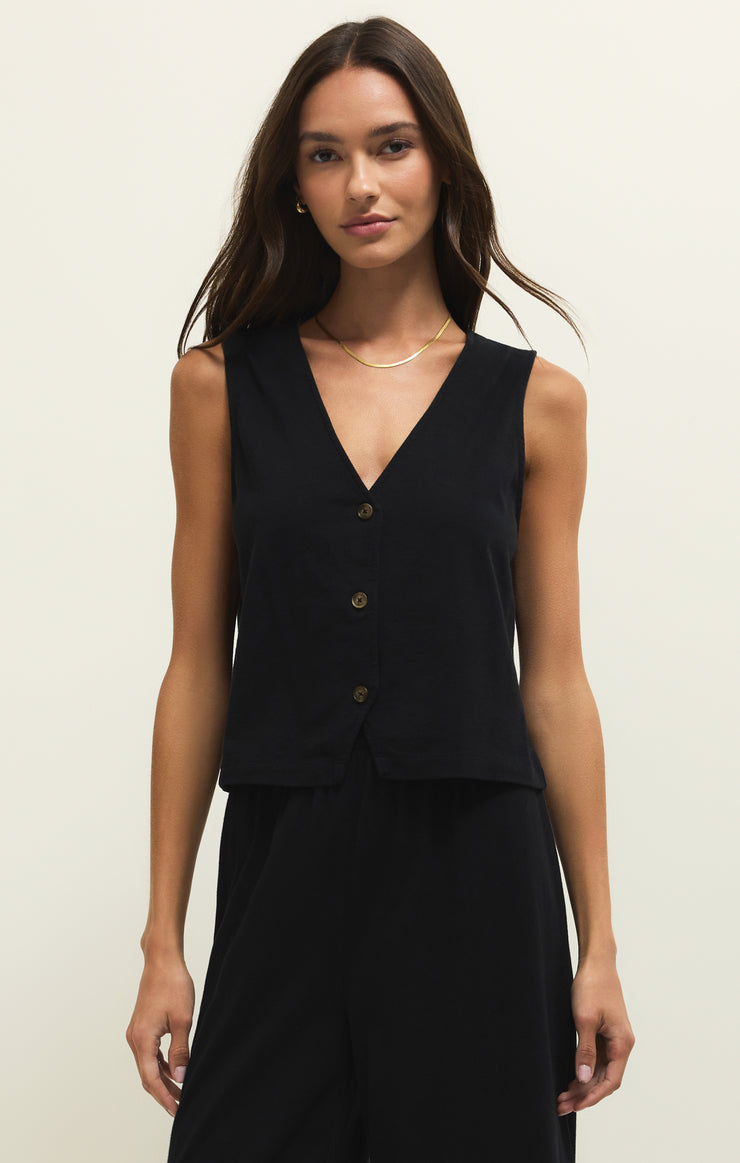 Noelle Jersey Top - True Black