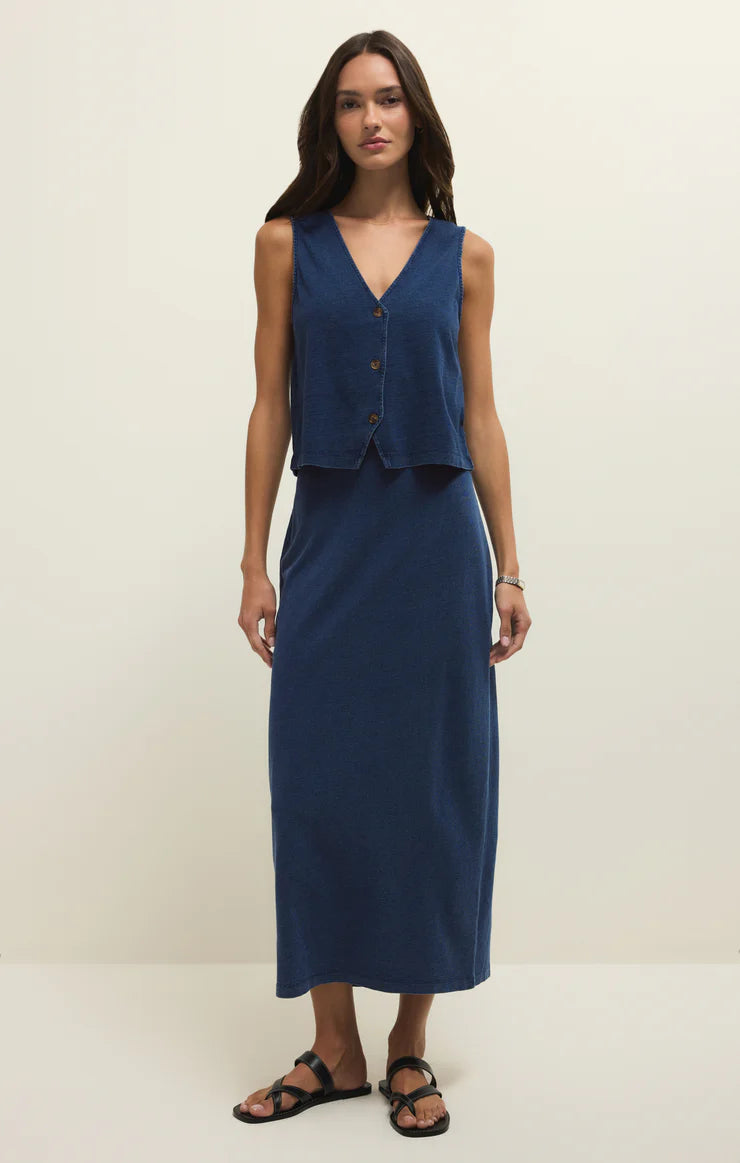Noelle Jersey Top - Indigo