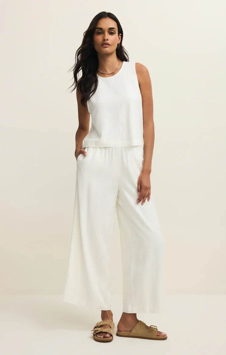Sloane Linen Top - White
