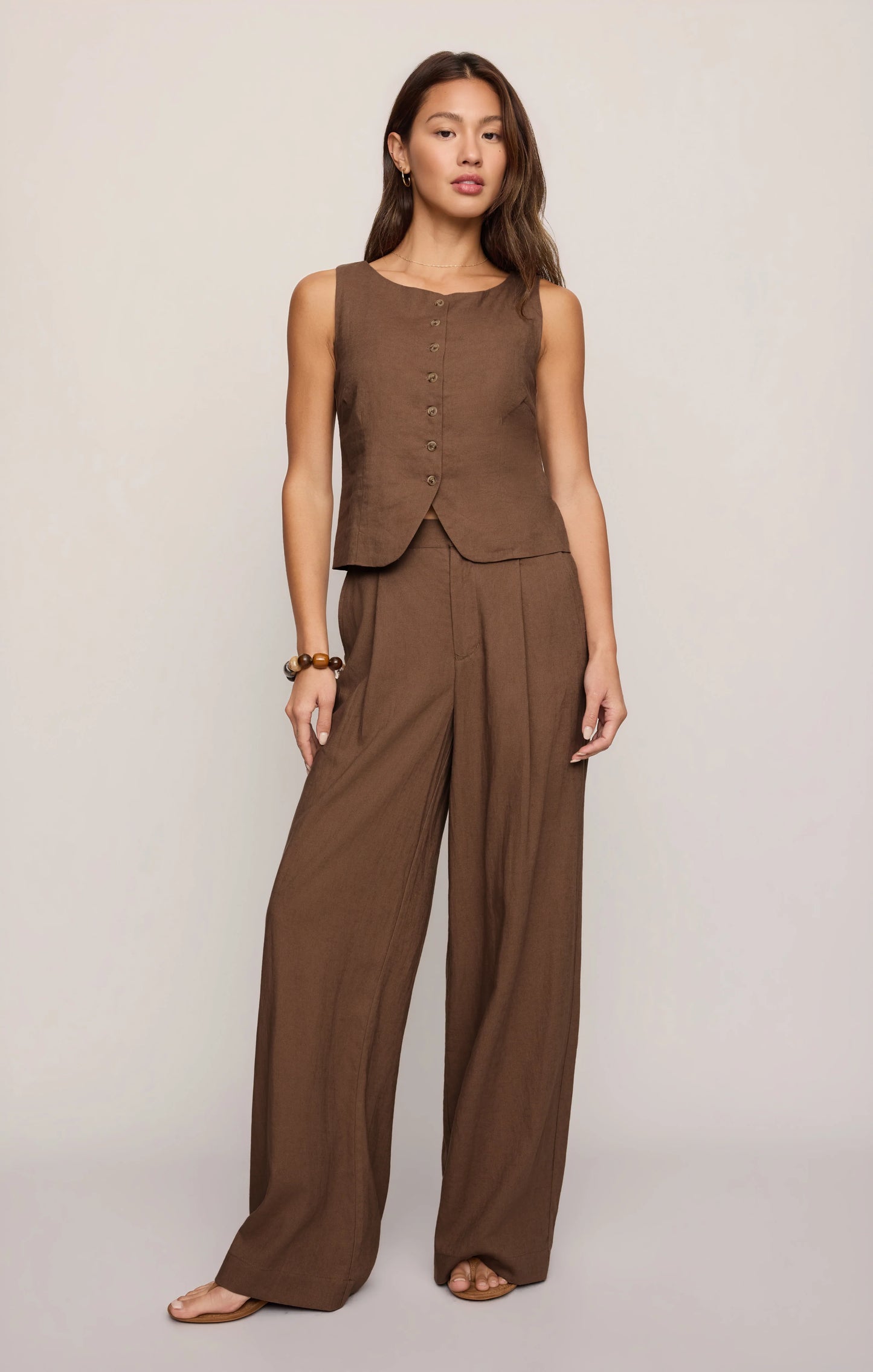 Roman Linen Vest - Palo Santo