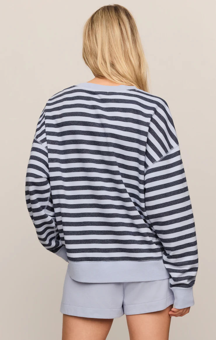 Everyday French Terry Striped Crew - Eclipse