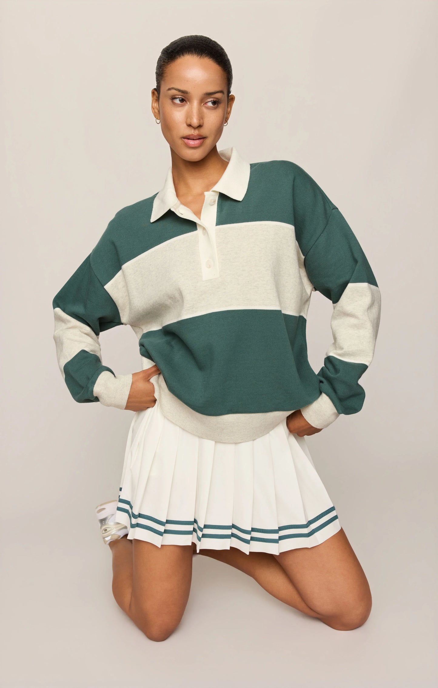 Study Break Polo Sweatshirt - Feather Grey