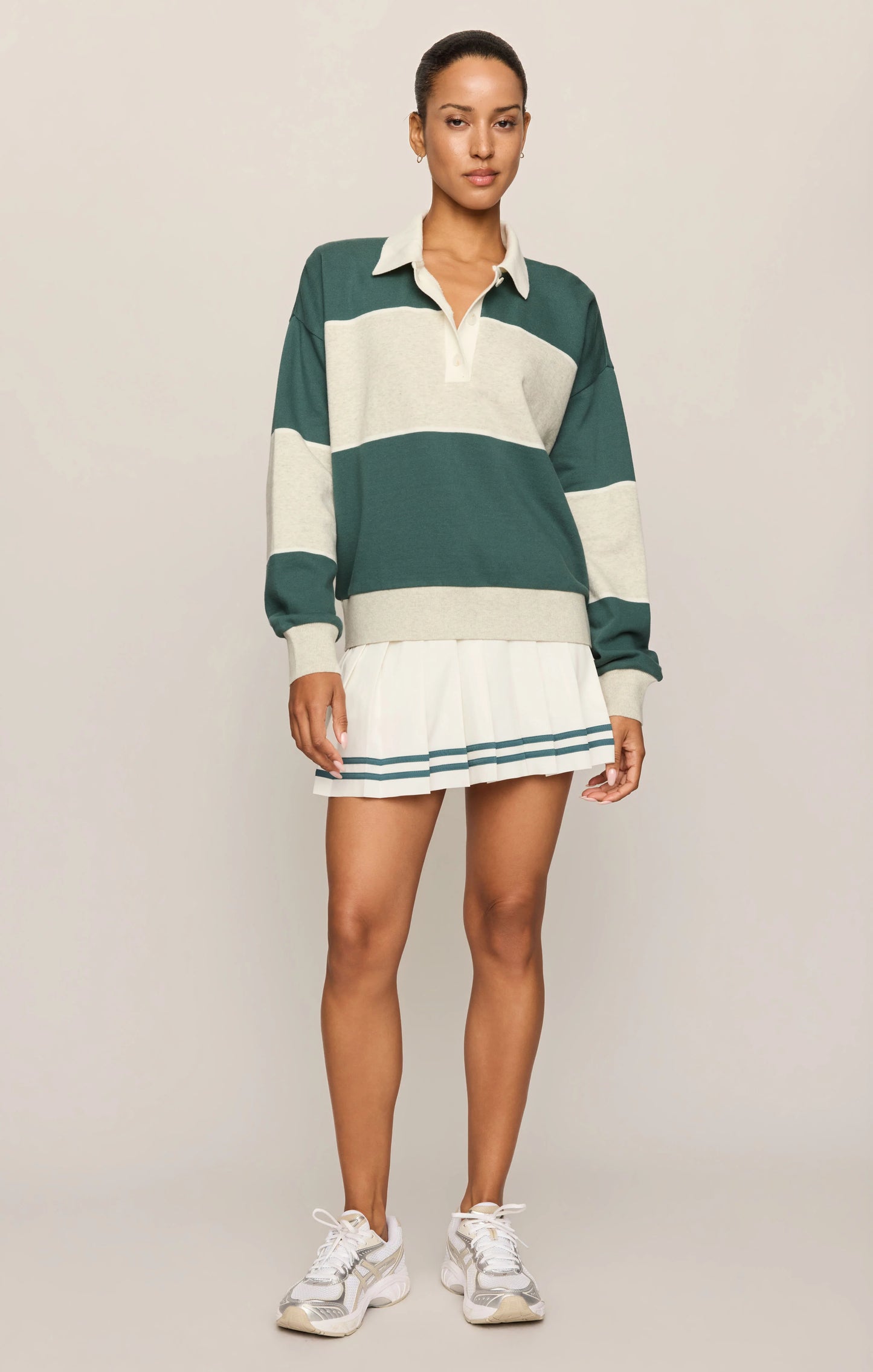 Study Break Polo Sweatshirt - Feather Grey